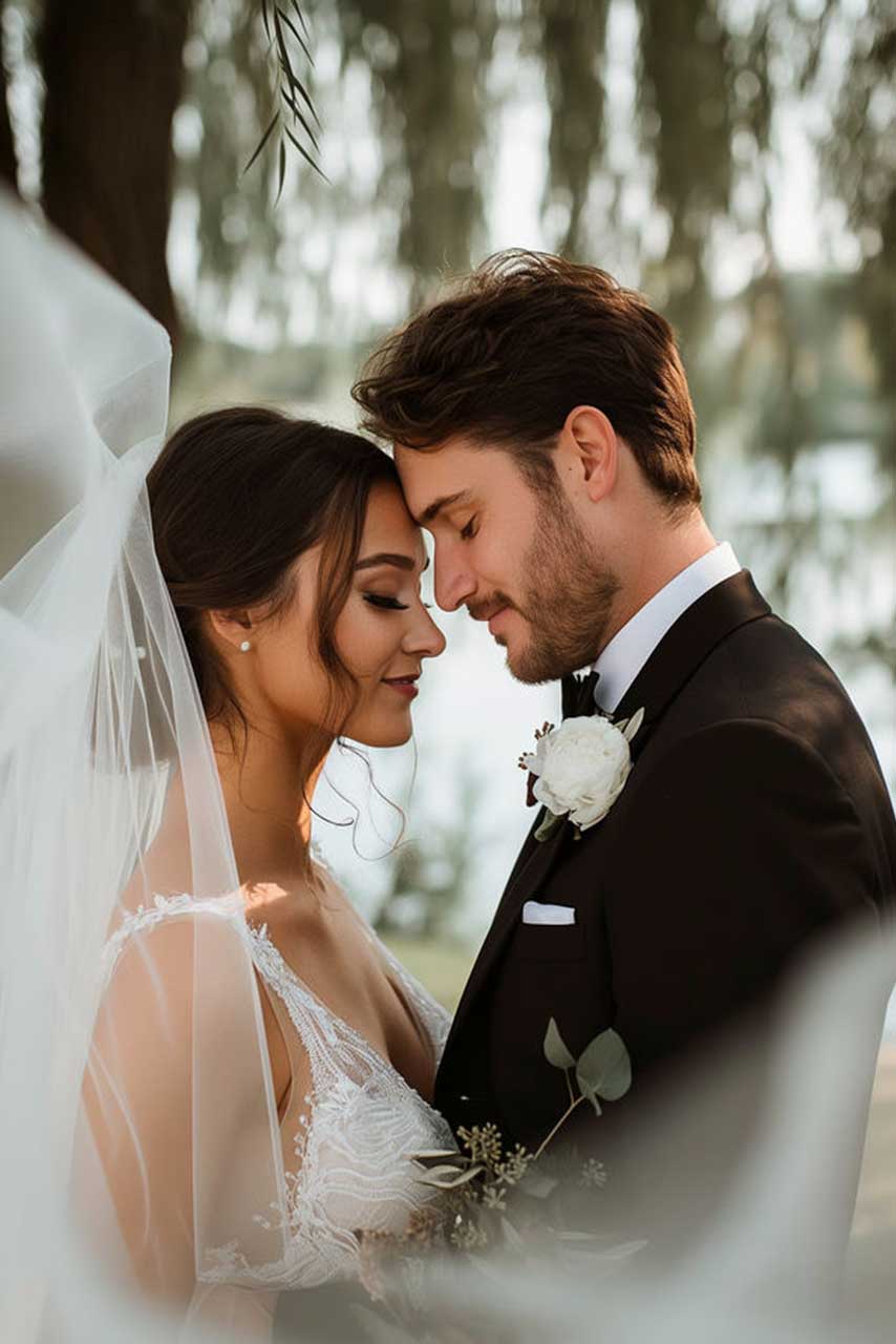 Sofía y Santiago el día de su boda